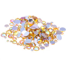 Gold AB Acrylic Flatback Rhinestones Mixed Sizes for Nail Art and DIY Crafts 500pcs