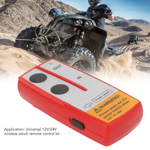 Universal Wireless Winch Remote Control Kit 434MHz 75ft Red 2