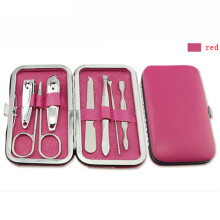 Manicure and Pedicure Set with Complete Grooming Tools, Compact Nail Care Travel Case, Red