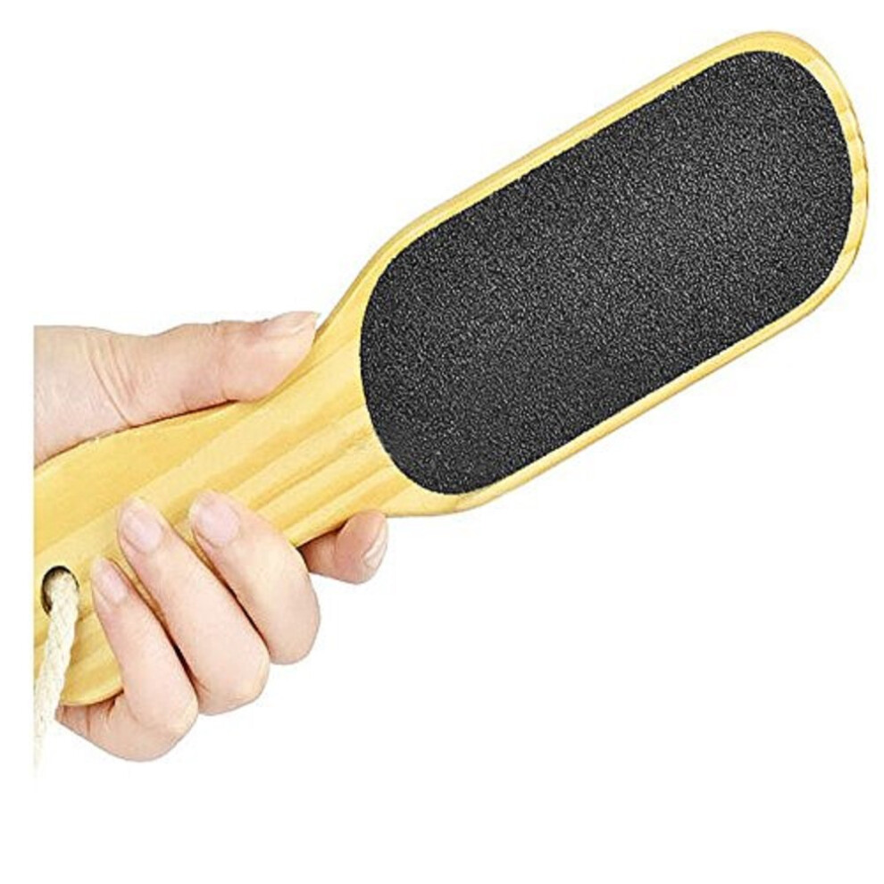 Double Sided Foot Rasp Pedicure Foot File for Callus Removal with Wooden Grip Wet and Dry Use