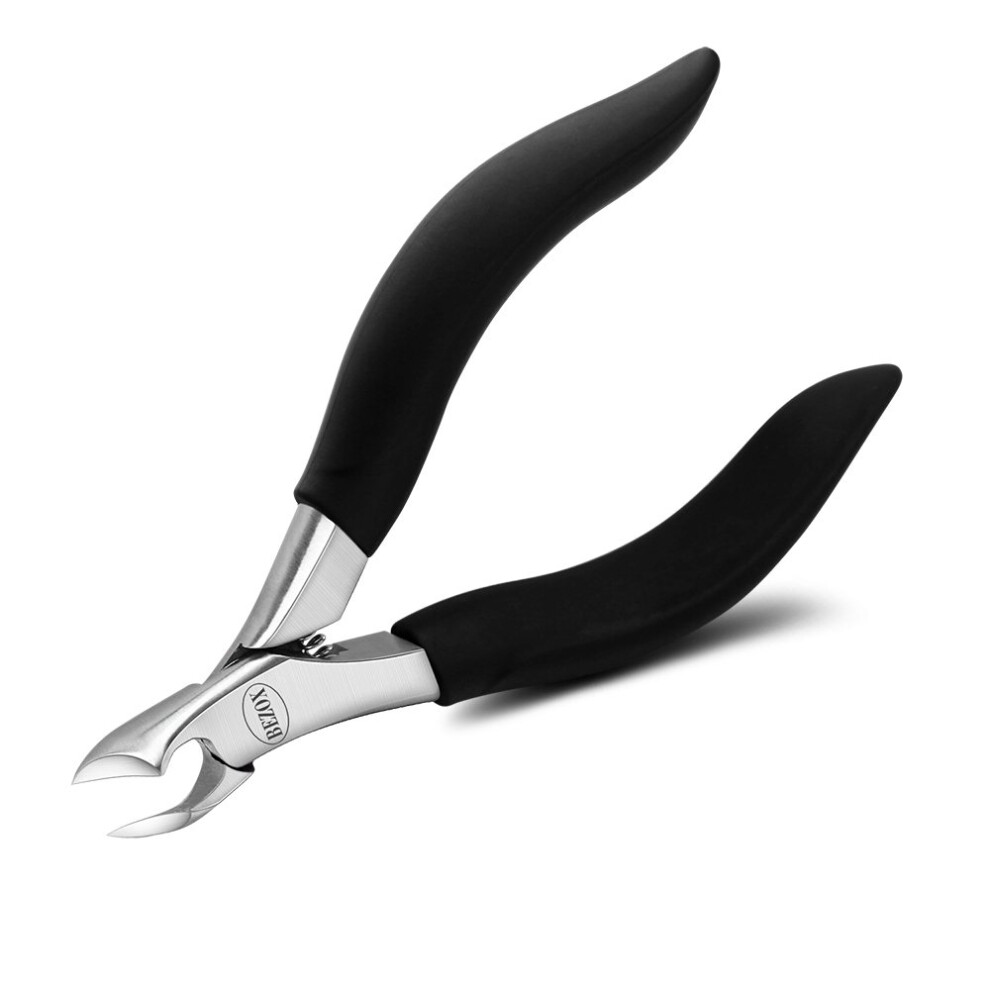 Black Toenail Clippers For Thick Nails With Wide Jaw And Ultra Sharp Blade, Ergonomic Long Handle Cutter