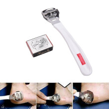 Callus Remover with Replacement Blades Long Handle Foot File for Dead Skin Removal 10 Blades