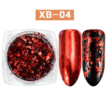 Nail Art Glitter and Chrome Nail Flakes 6 Colors Holographic Galaxy Effect Solvent Resistant