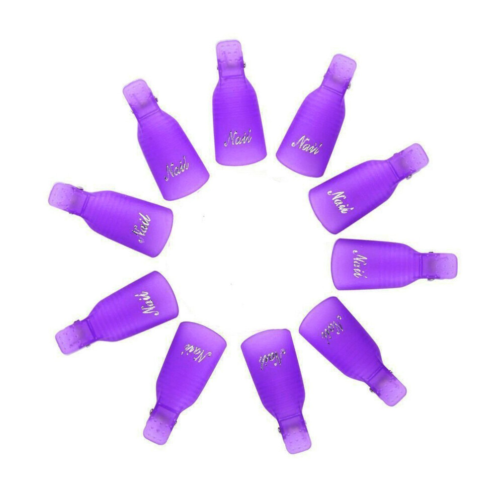Acrylic Nail Polish Remover Clips 10PCS Reusable Gel Soak Off Caps for Mess Nail Care