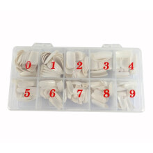 500pcs White Fake Nails Full Cover Acrylic Nail Tips Set with 10 Sizes for DIY and Salon Use