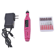 Electric Nail Drill 20000 RPM USB Rechargeable Professional Manicure Pedicure Kit Low Noise with Bits Light Rose Red