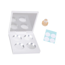 Ronde oogschaduwpaletcontainer met 4 secties, krasbestendige-Wit