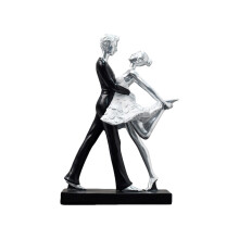 Dancing Ballerinas Couple Figurine Decorative Ornament-B silver
