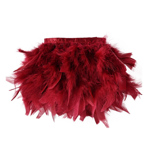 Turkey Plume For Creative Sewing And Unique Craft-Red 5m