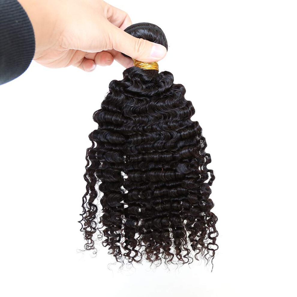 Unisex Brazilian Virgin Human Hair Extensions 20 Inch Afro Kinky Curly Weave 3B 3C Natural Color