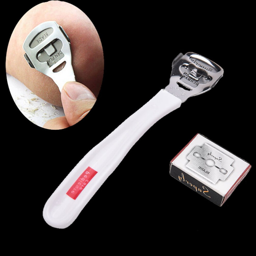 Foot Callus Remover with Stainless Steel Pedicure File and Replacement Blades for Dead Skin