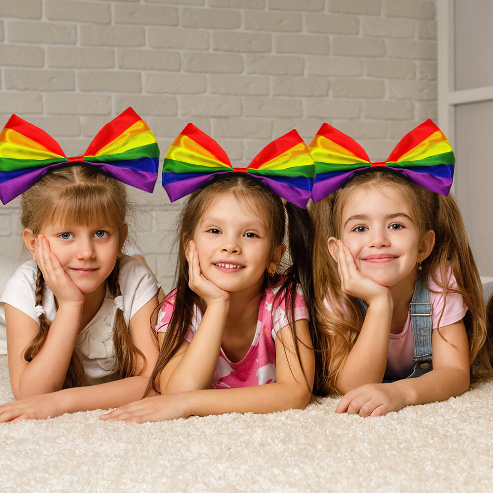 Rainbow Bow Headband for Parties