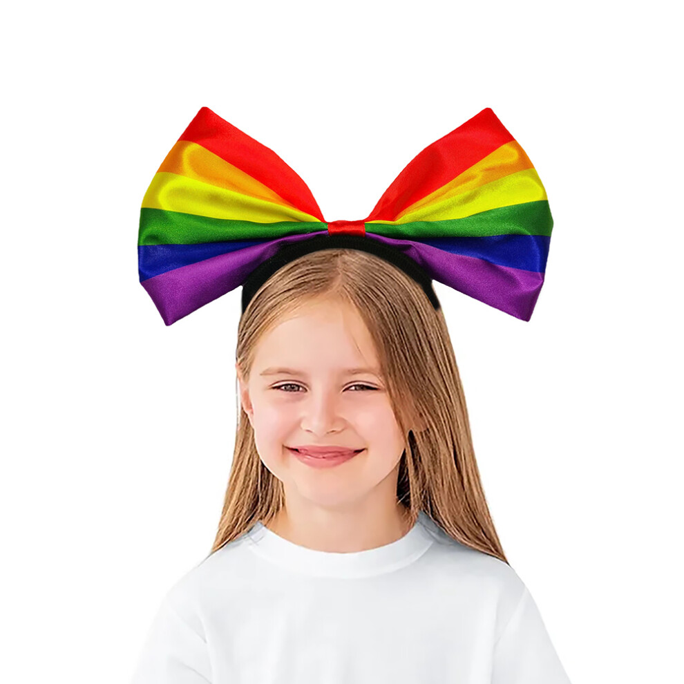 Rainbow Bow Headband Colourful Hair Hoop