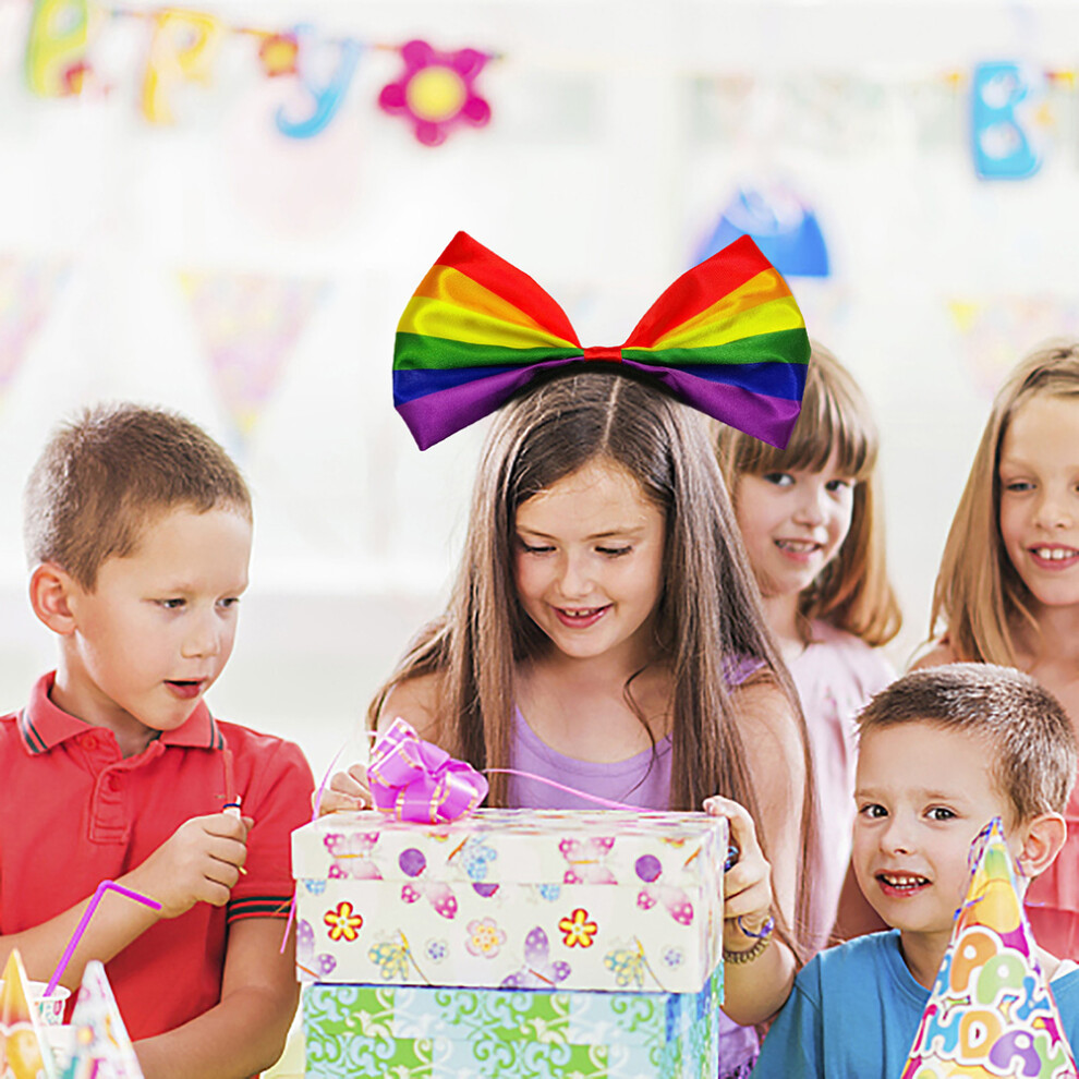 Rainbow Bow Headband for Parties