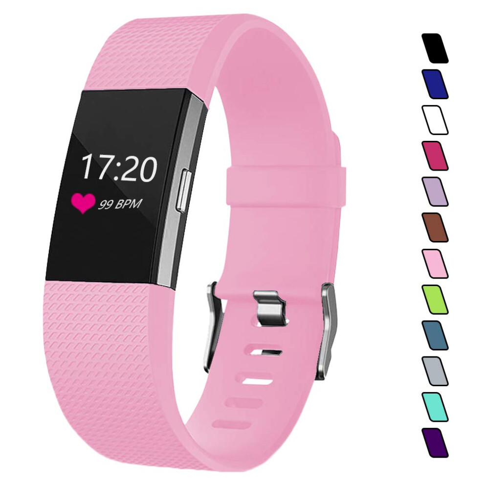 Small Adjustable Sport Wristband Replacement Lightweight Comfort For Fitbit Charge 2 Bands Pink 9092120511468