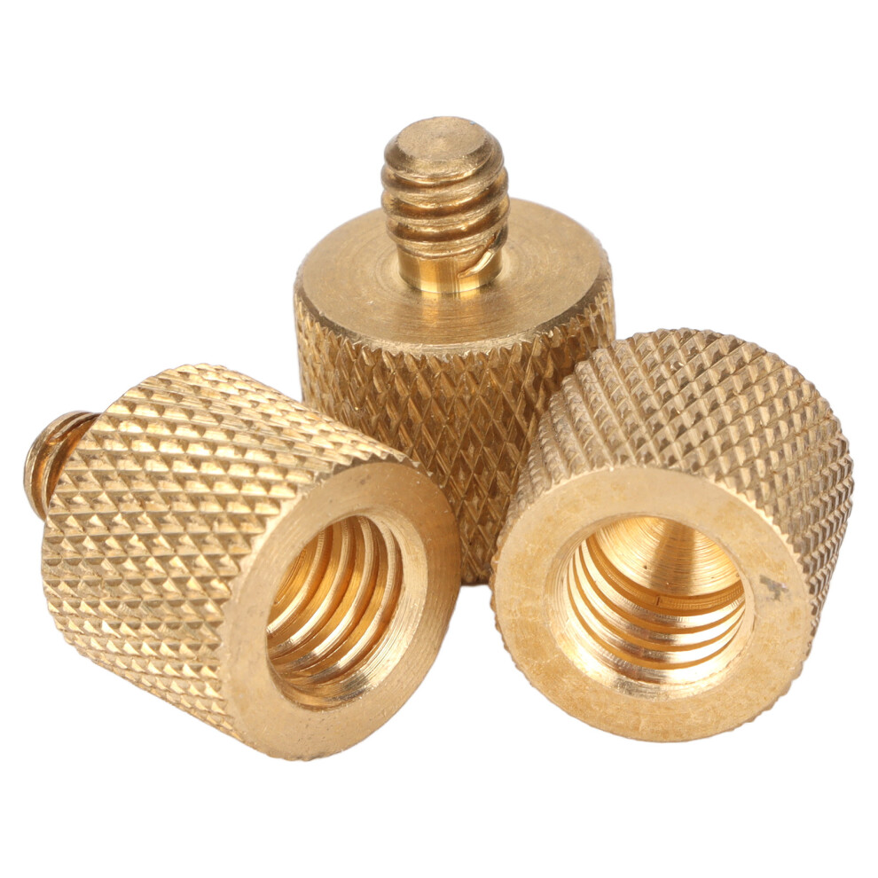 3Pcs Copper 1/4In Male To 3/8In Female Screw Adapter For Camera And Microphone Mounts 6941390291330