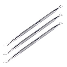 3pcs Stainless Steel Cuticle Pusher Set and Nail Cleaner DualHead Professional Remover Tools