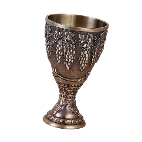 Classical Alloy Stemwares Goblet With Smooth Finishes-bronze 1