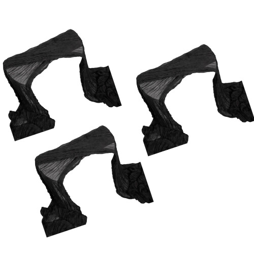 3Pcs Elegant Crinkled Polyester Table Runner For Special-Black