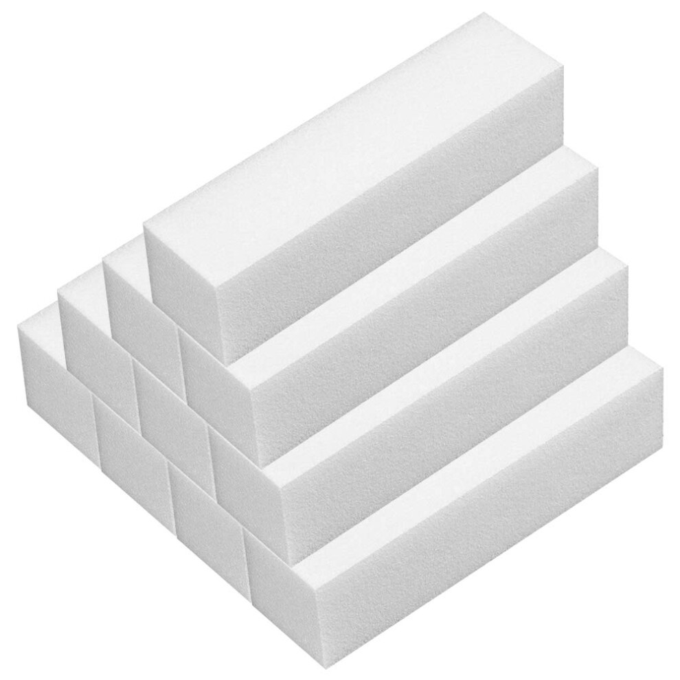 White 10Pcs 4 Way Nail Buffer Block And File For Gel Acrylic Natural Nails, Salon Quality Manicure Pedicure