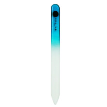 Glass Nail File 280 Grit Double Sided Crystal Design Washable Reusable with Pouch Oceanus Blue
