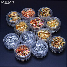 Gold Silver Copper Nail Art Foil Flakes Set, Flexible Metallic Finish, DIY Manicure and Crafts