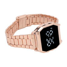 Tetragonum Rose Gold Digitale Uhr für Studenten mit Nachlicht und Wecker