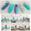Double Ended Nail Art Gradient Sponge Brush with Purple Handle and 4 Replaceable Heads 4