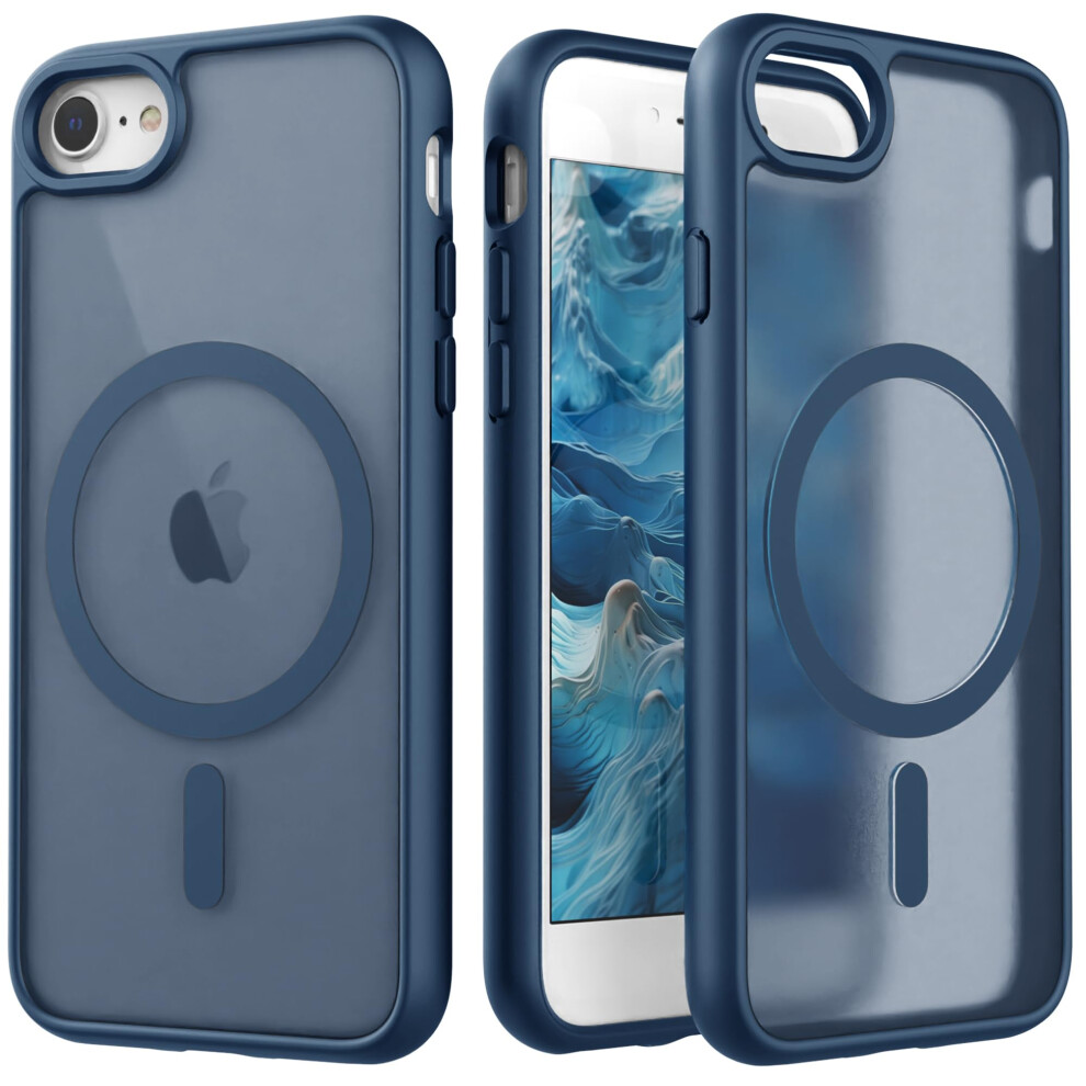 Magsafe Iphone Se 2022 Magnetic Case, Slim Matte Shockproof Antifingerprint Cover For Iphone 8/7/Se 3 Dark Blue 9455672012522