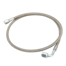 Stainless Steel Turbo Oil Feed Line 4AN 90 Braided Hose 24"