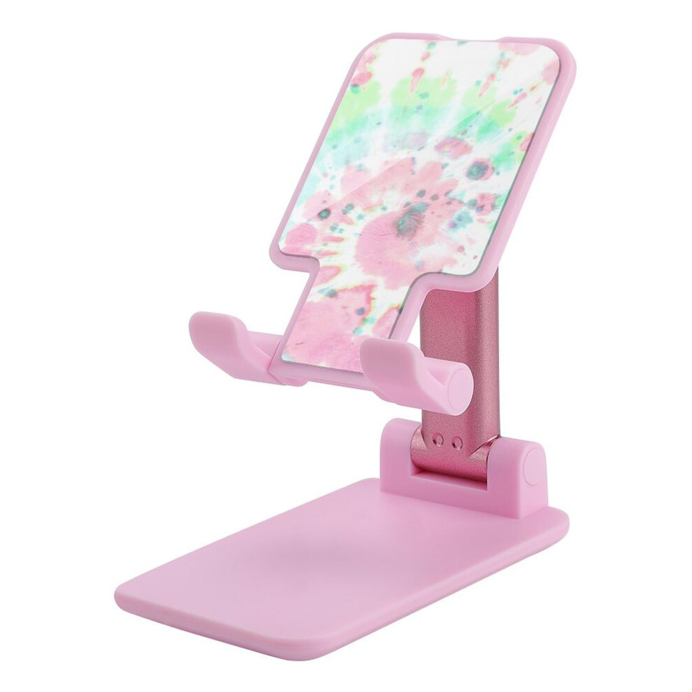 Foldable Phone Stand For Desk Adjustable Viewing Angle Tablet Holder Round Style Pink 9455672012911