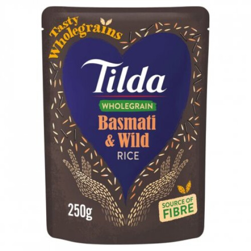 TILDA WHOLEGRAIN BASMATI & WILD 250g (Pack of 6)