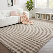 (200x290cm (6.7ft x 10ft), Mocha) Bubble Rug Extra Large Rug Soft Shaggy Faux Fur Bubble Carpet Mat