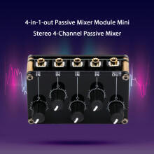Ultra-kompakter 4-in-1 Stereo-Passiv-Mixer, 4 Eingänge auf 1 Ausgang, geräuscharm