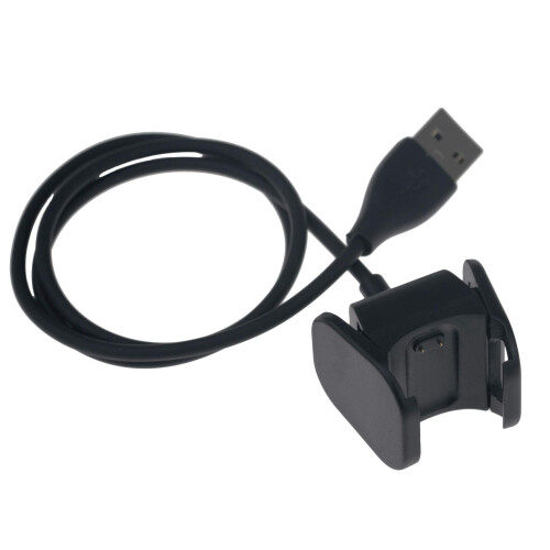 Charger for Fitbit Charge 4 Fast Charging USB Cable Dock Clip Replacement Cord 2 Pack Black 1