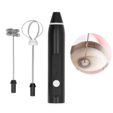 Cordless Electric Milk Frother & Cream Blender with 2 Eggbeater Heads, 1500mAh Battery