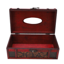 Wooden Tissue Box Vintage Design Durable Wood Texture for Hotel Home & Office