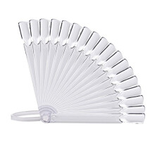 32PCS Nail Art Display Fan Board with Foldable False Nail Practice Tips, Clear Swatch Tool