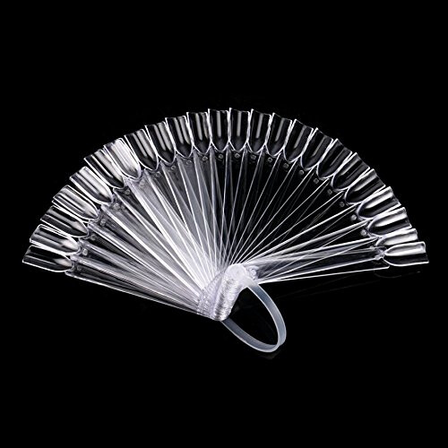 32PCS Nail Art Display Fan Board with Foldable False Nail Practice Tips, Clear Swatch Tool 2