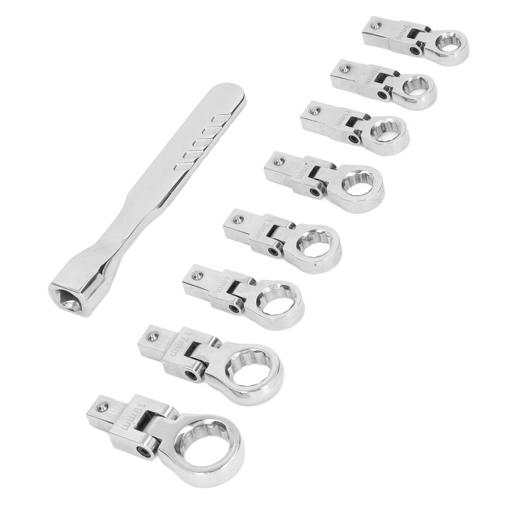 9Pce Interchangeable Ratchet Wrench Head Set