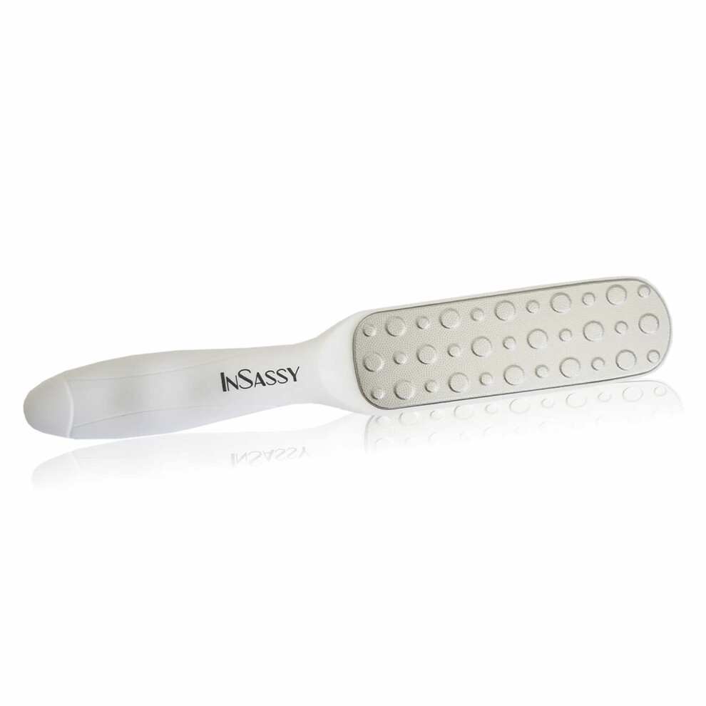 White Foot File Callus Remover With Dualsided Surface For Dry Or Wet Use Pedicure Scrubber