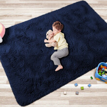 (80x150cm) Navy Blue Shaggy Rug - Ultra Soft Plush Luxury Area Rug