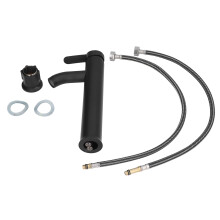 Black Stainless Steel Bathroom Faucet G1/2, Tall Vessel Sink Tap, Matte Black