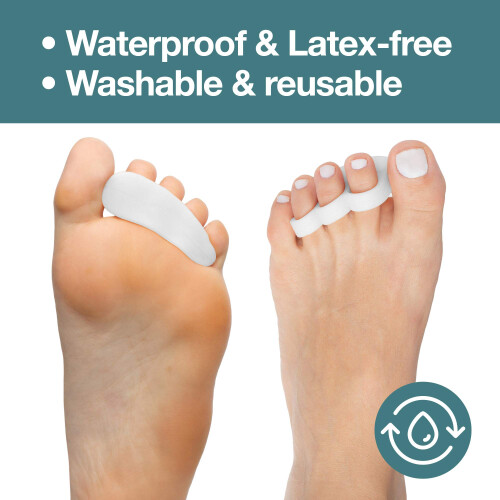 Hammer Toe Corrector with Triple Loop Gel Toe Separator for Gentle Realignment, 4 Pack White 2