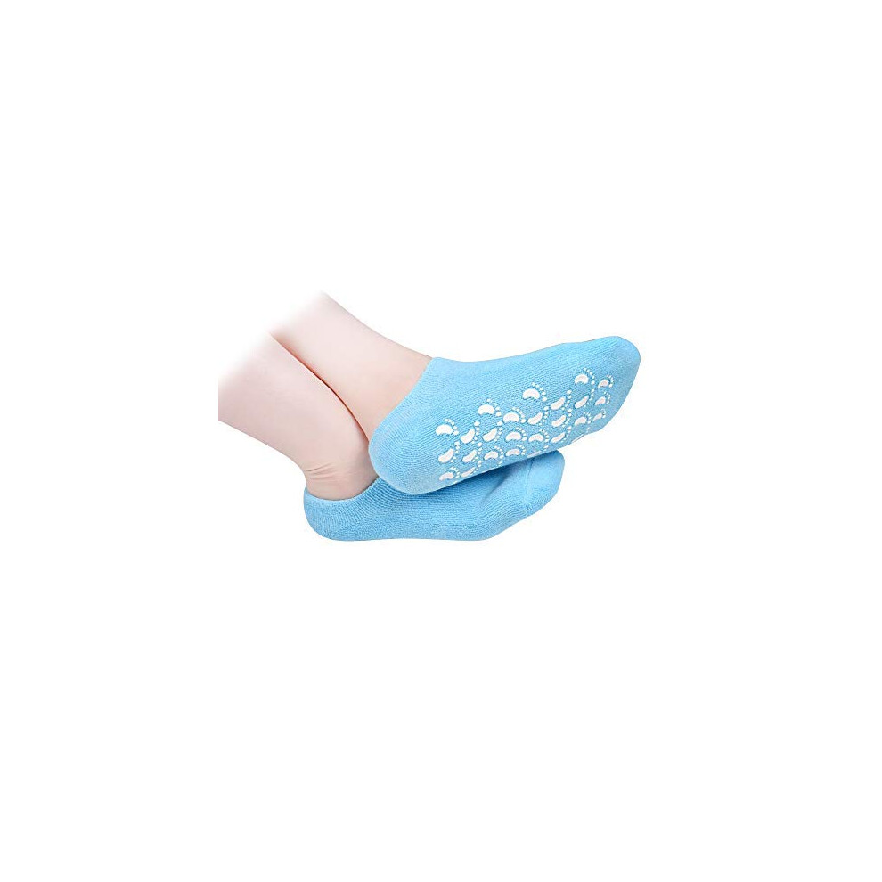 Blue Moisturizing Gel Spa Socks For Deep Hydration And Cracked Heel