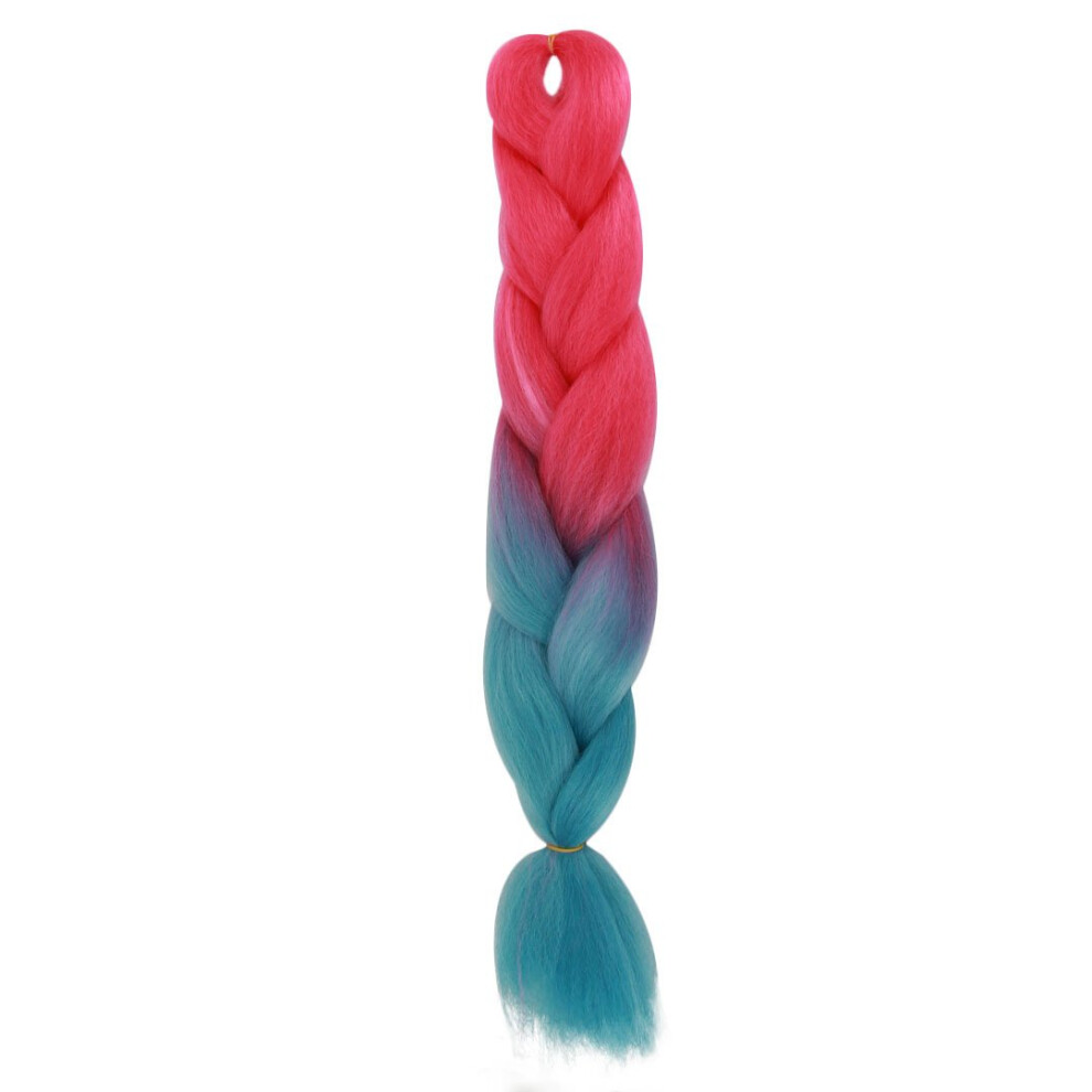 Unisex Blue Braided Wig Synthetic Braiding Hair Extensions Ombre Jumbo Crochet Twist For Women Peach Acid