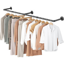 Industrial Pipe Clothing Rack Clothes Wall Rail Garment Hanging Rack