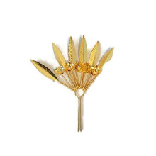 Handmade Thai Gold Hair Pin with Gold Plated Finish, 21cm Length, Traditional Updo Accessory