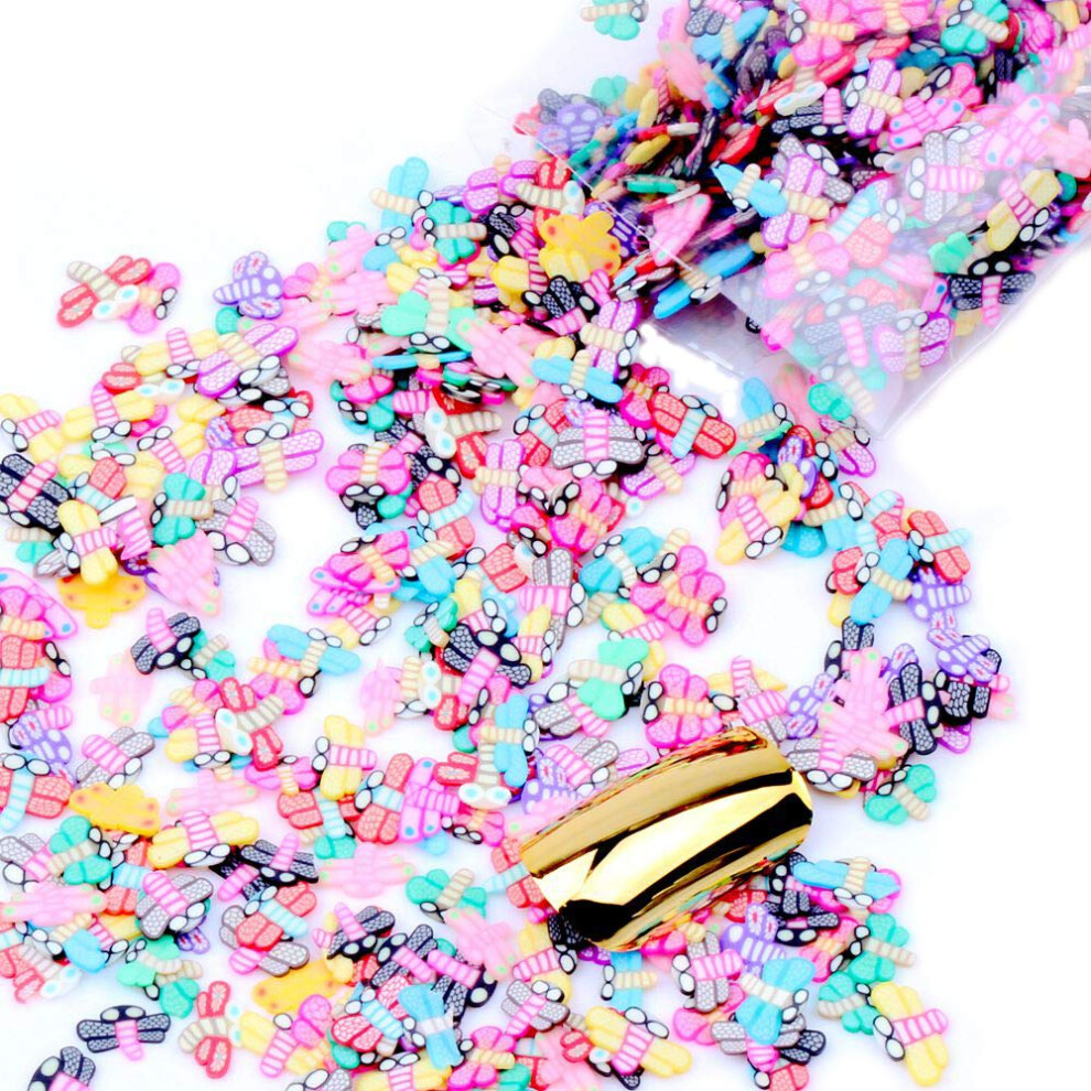 1000pcs 3D Dragonfly Nail Art Decorations Polymer Clay Slices for DIY Manicure and Crafts