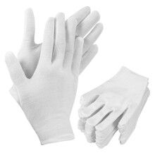 Cotton Inspection Gloves White for Jewelry Handling Dry Hands Eczema Comfort Fit (8 Pairs)